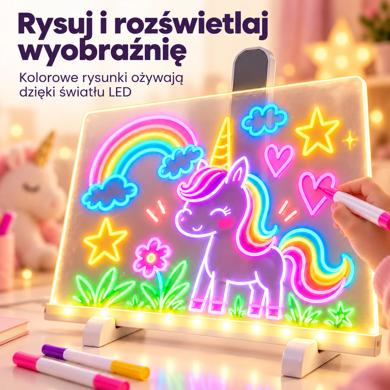 Krelio - Kreatywna Tablica LED z Efektem Świecących Rysunków 1